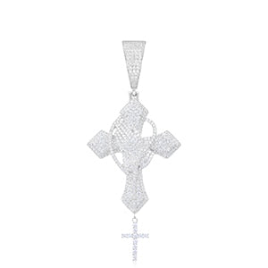 VVS Moissanite Praying Hands Cross Pendant