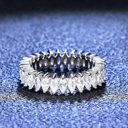 Women's S925 Moissanite Marquise Tennis Ring