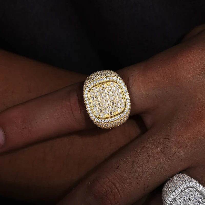 S925 Moissanite Fully Icy Pave Diamond Ring
