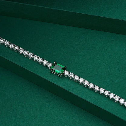 Gemstone Diamond Stone Radiant Cut Diamond Tennis Bracelet