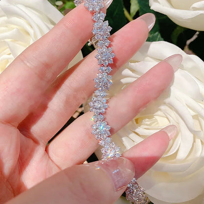 Women's S925 Diamond Flower Bracelet