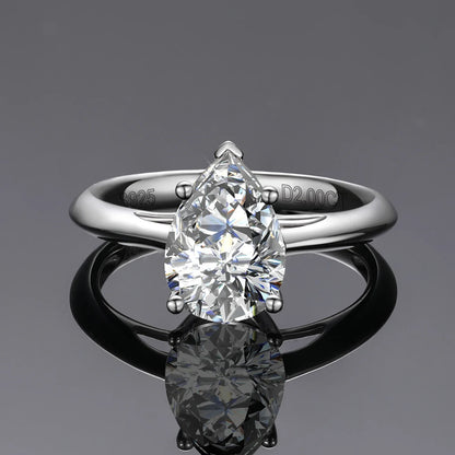 S925 Moissanite Pear Cut Diamond Ring