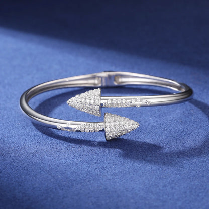 New S925 Moissanite Arrow Men Cuff Bracelet