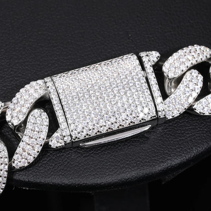 8-20mm S925 Moissanite Cuban Bracelet