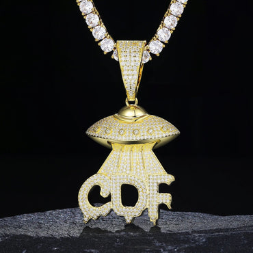 S925 Moissanite UFO Pendant Necklace