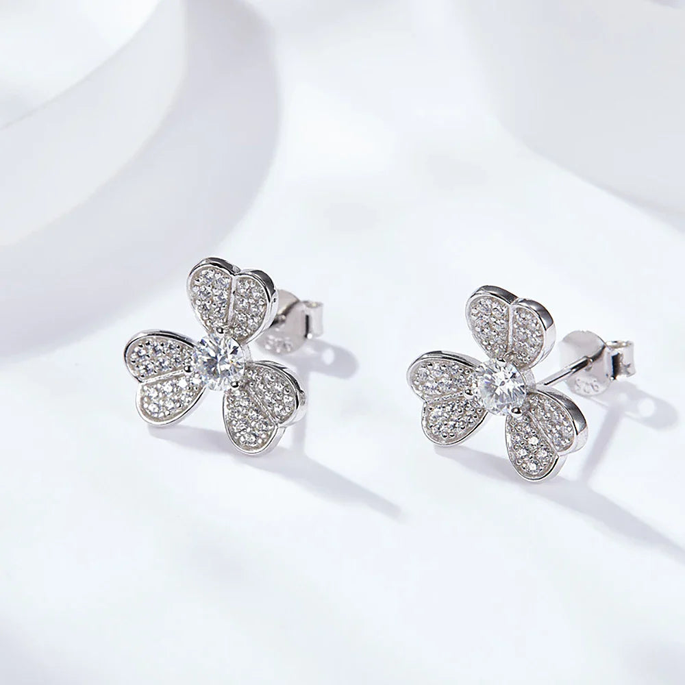 Women's S925 Fully Moissanite Original Flower Earrings