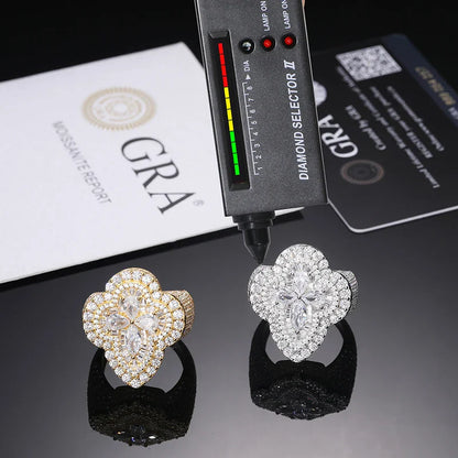 S925 Gemstone Cross Moissanite Diamond Ring