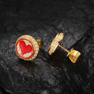 S925 Moissanite Round Shape Poker Studs Earrings