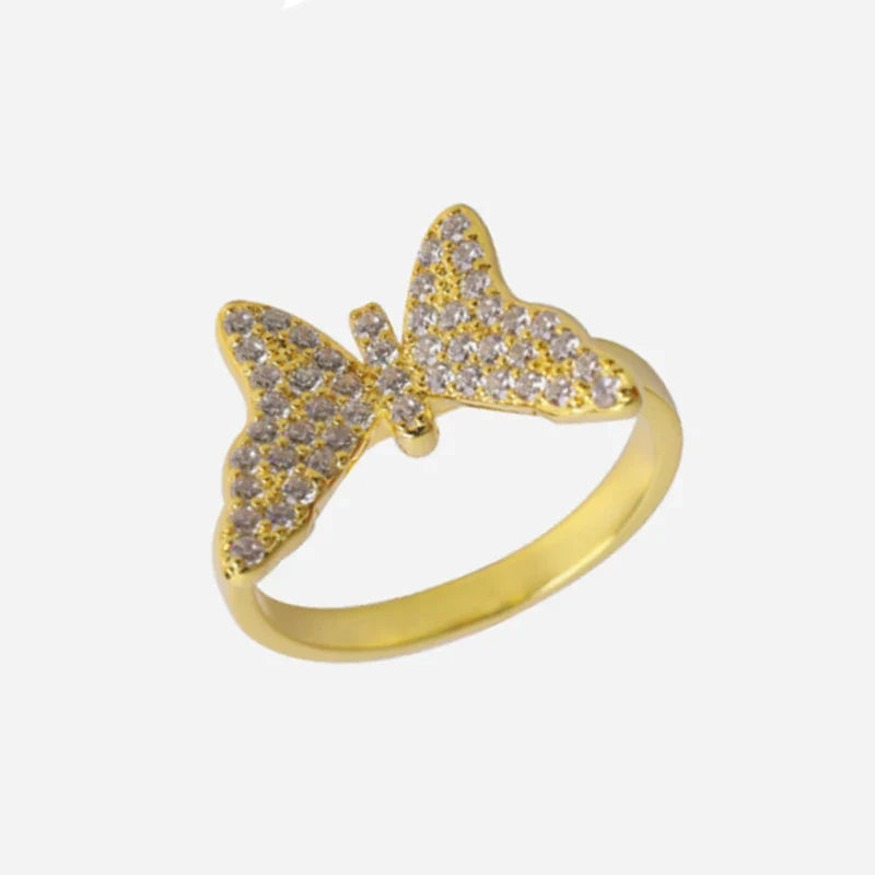 S925 VVS1 Moissanite Butterfly Ring