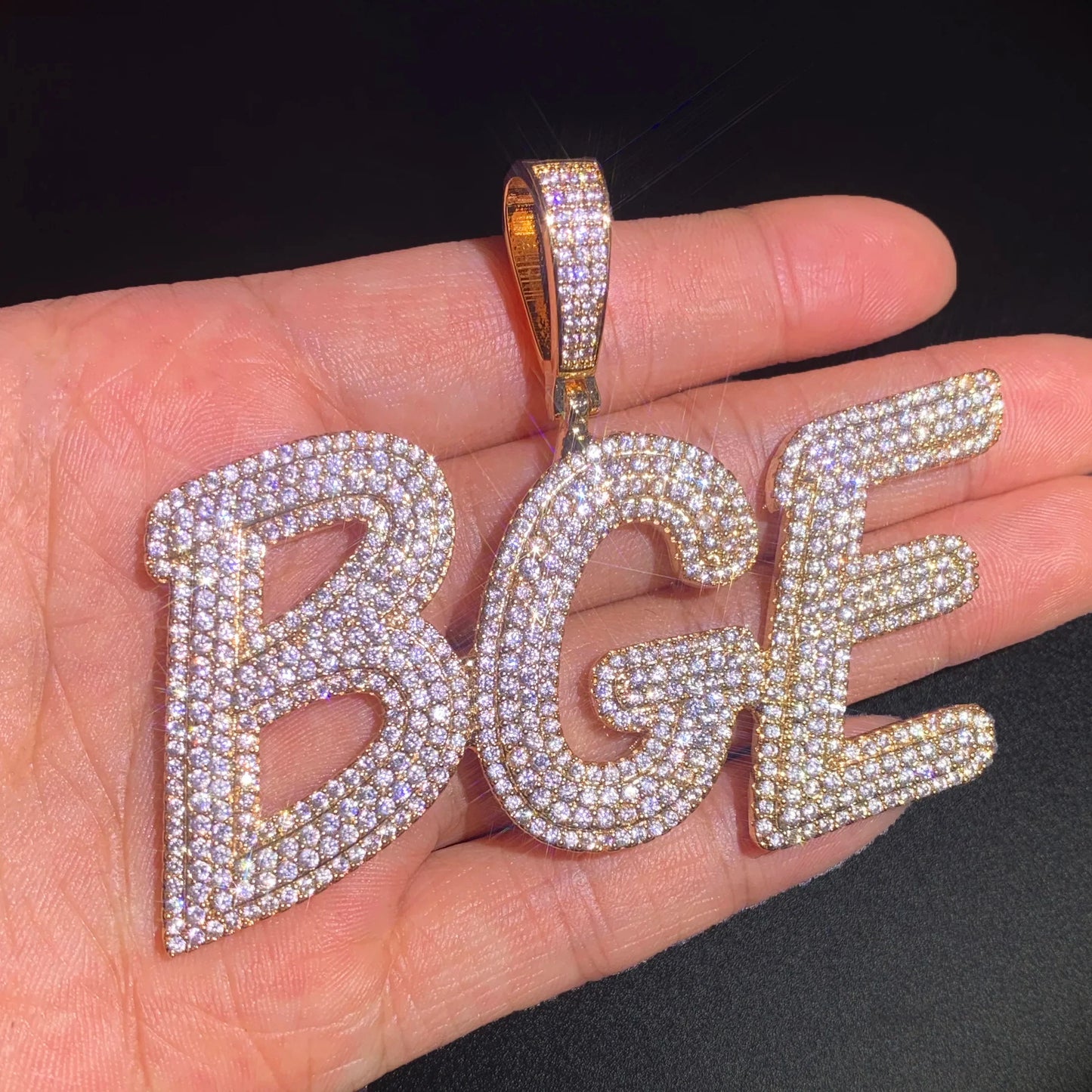Custom Double Layer Italic Letter Pendant