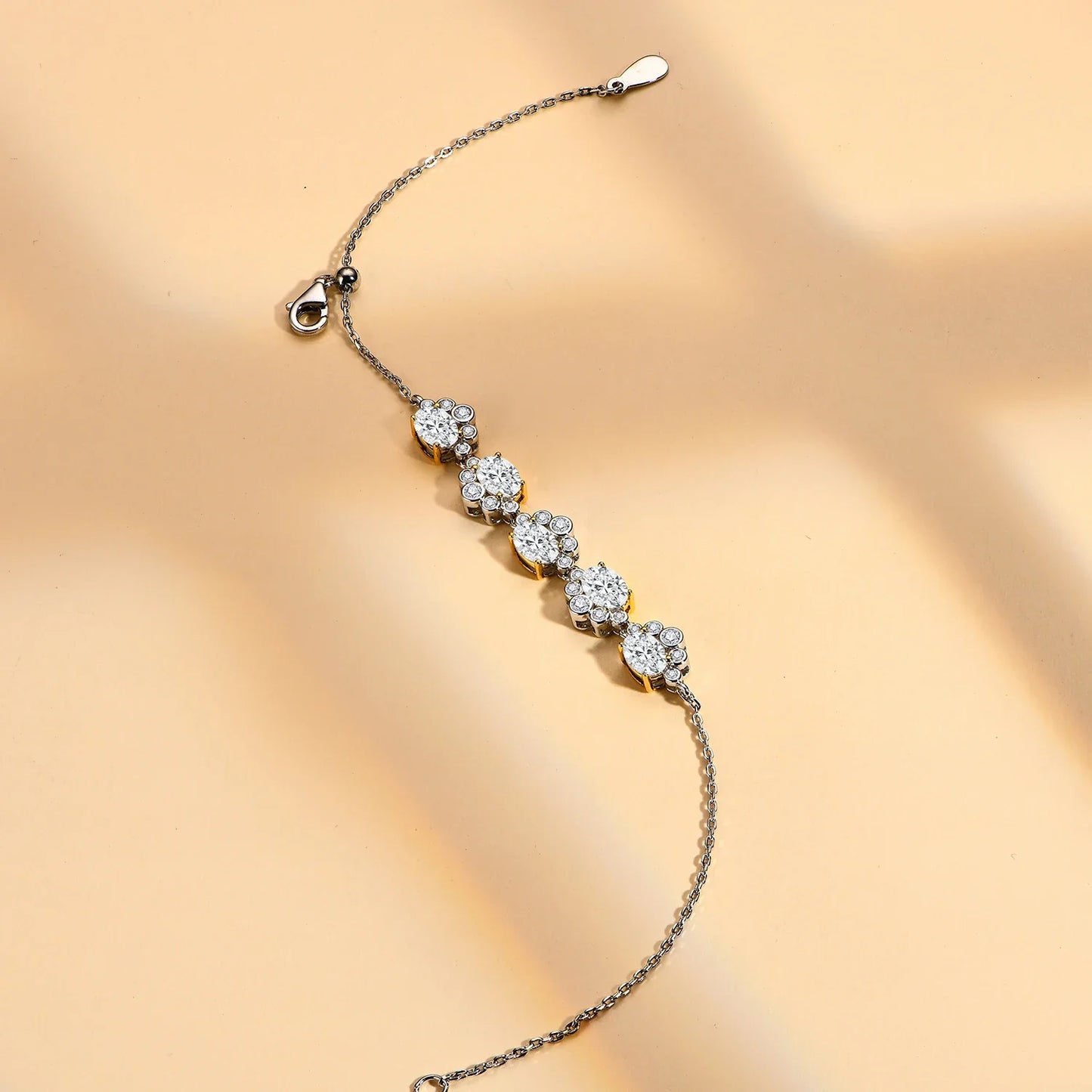 Women's S925 Moissanite Bling-Diamond Bear Feet Shape Bracelet