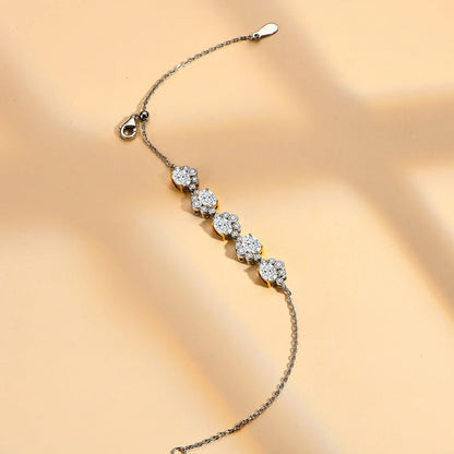 Women's S925 Moissanite Bling-Diamond Bear Feet Shape Bracelet