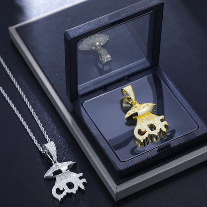 S925 Moissanite UFO CDF Spaceship Pendant