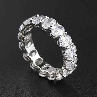 Women's S925 Moissanite Oval Tennis Ring