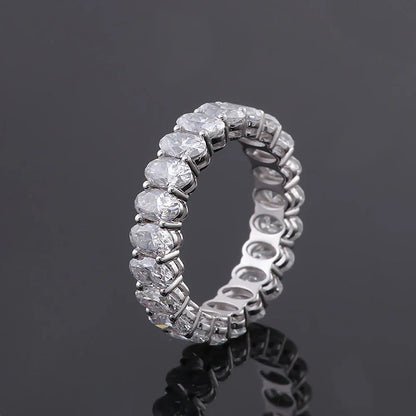 Women's S925 Moissanite Oval Tennis Ring