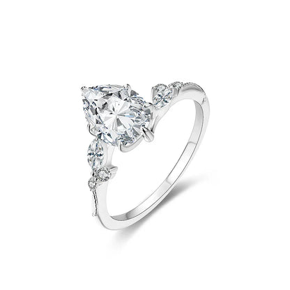 S925 Moissanite Pear Cut Diamond Ring