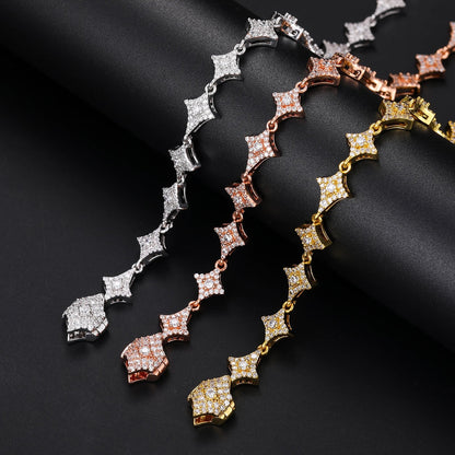 S925 VVS MOISSANITE STAR LINK NECKLACE