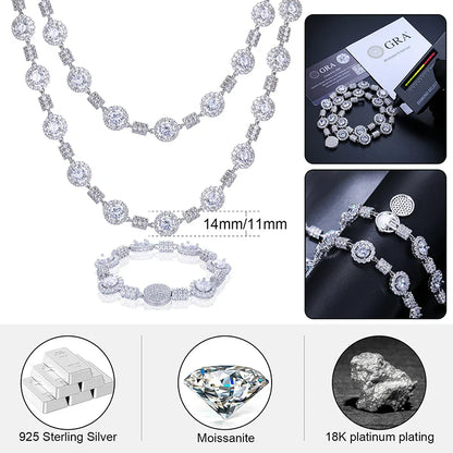 S925 Moissanite Diamond Stationed Bracelet - 14mm