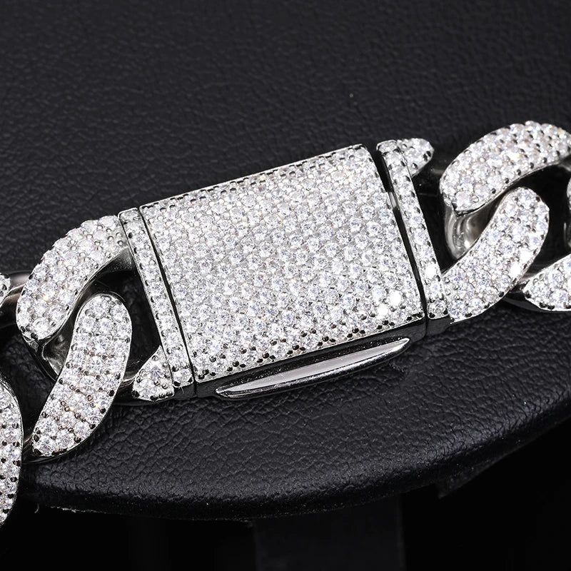 8-20mm S925 Moissanite Cuban Bracelet