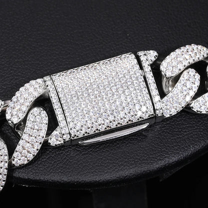 8-20mm S925 Moissanite Cuban Bracelet