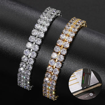 S925 2 ROWS MOISSANITE DIAMOND TENNIS BRACELET