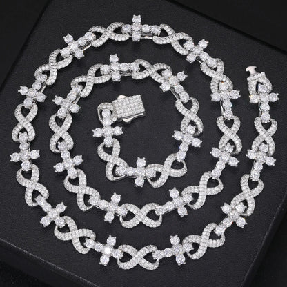 S925 Moissanite Infinity Tennis Cross Link Bracelet - 10mm