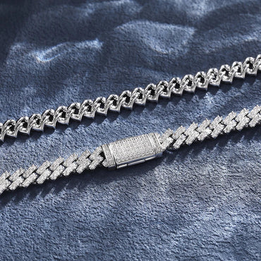 8MM MOISSANITE DIAMOND PRONG LINK CUBAN BRACELET