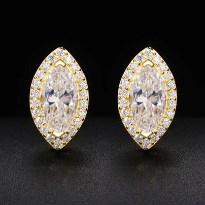 S925 Moissanite Marquise Diamond Earrings