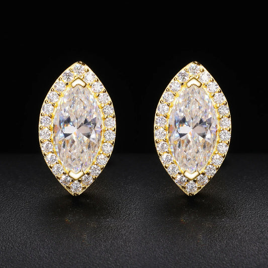 S925 Moissanite Marquise Diamond Earrings