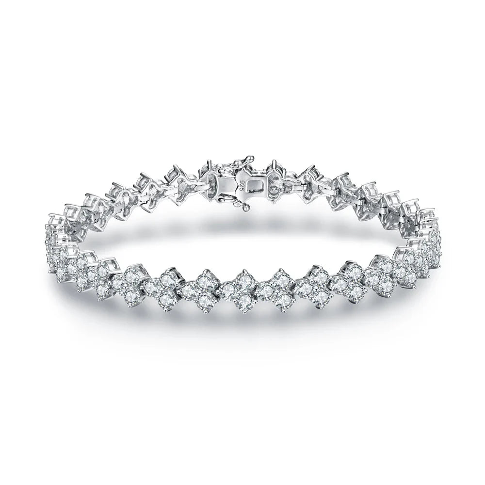 Women's S925 Moissanite Diamond Heart Link Bracelet
