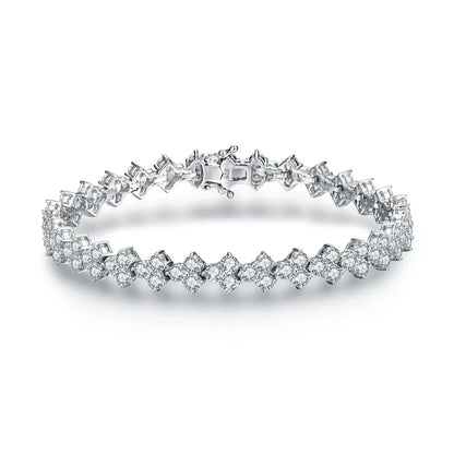 Women's S925 Moissanite Diamond Heart Link Bracelet