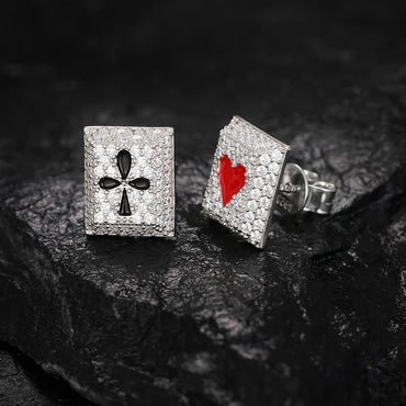 S925 Moissanite Poker Studs Earrings