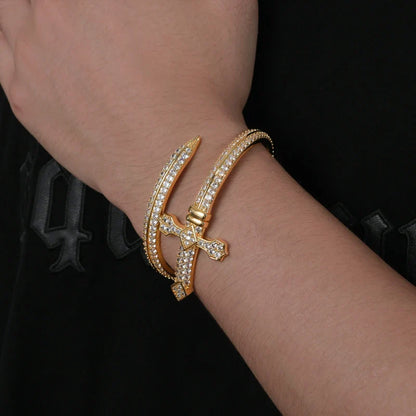 S925 Moissanite Dagger Bangle Bracelet