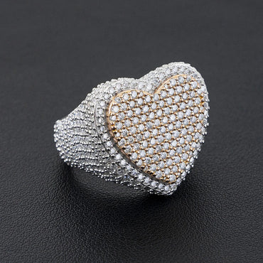 S925 Moissanite Layered Heart Ring