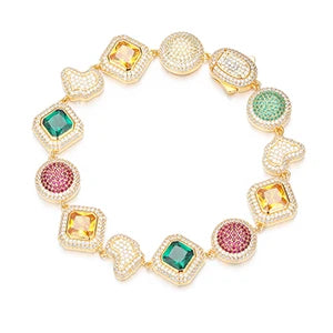 S925 Moissanite Multi Gemstone Diamond Bracelet