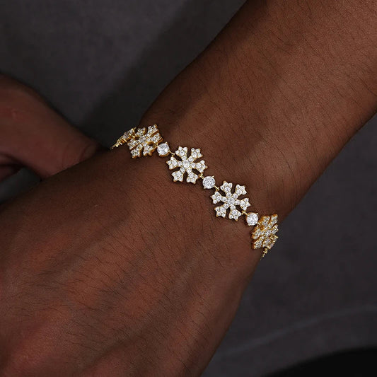 S925 Moissanite Snowflake Link Bracelet - 13mm