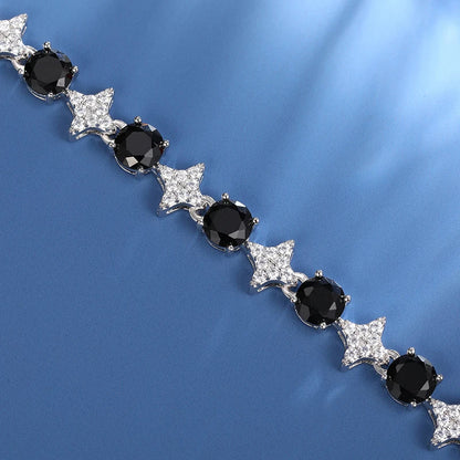 8mm S925 Black Moissanite Star Link Tennis Chain