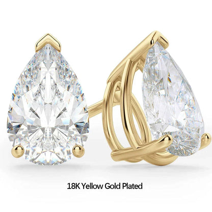Women's S925 Moissanite Pear Diamond Stud Earrings