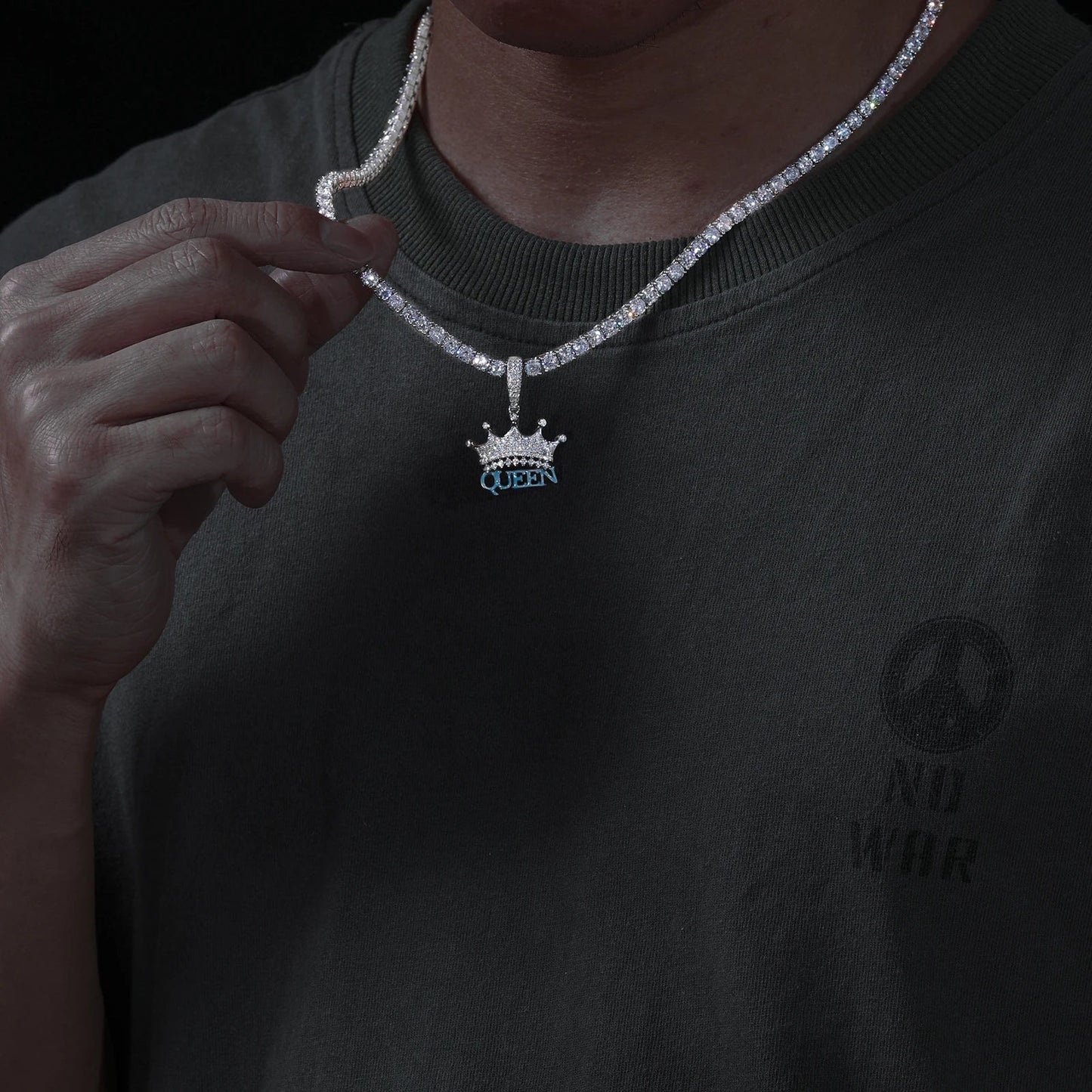 Moissanite Crown Queen Pendant