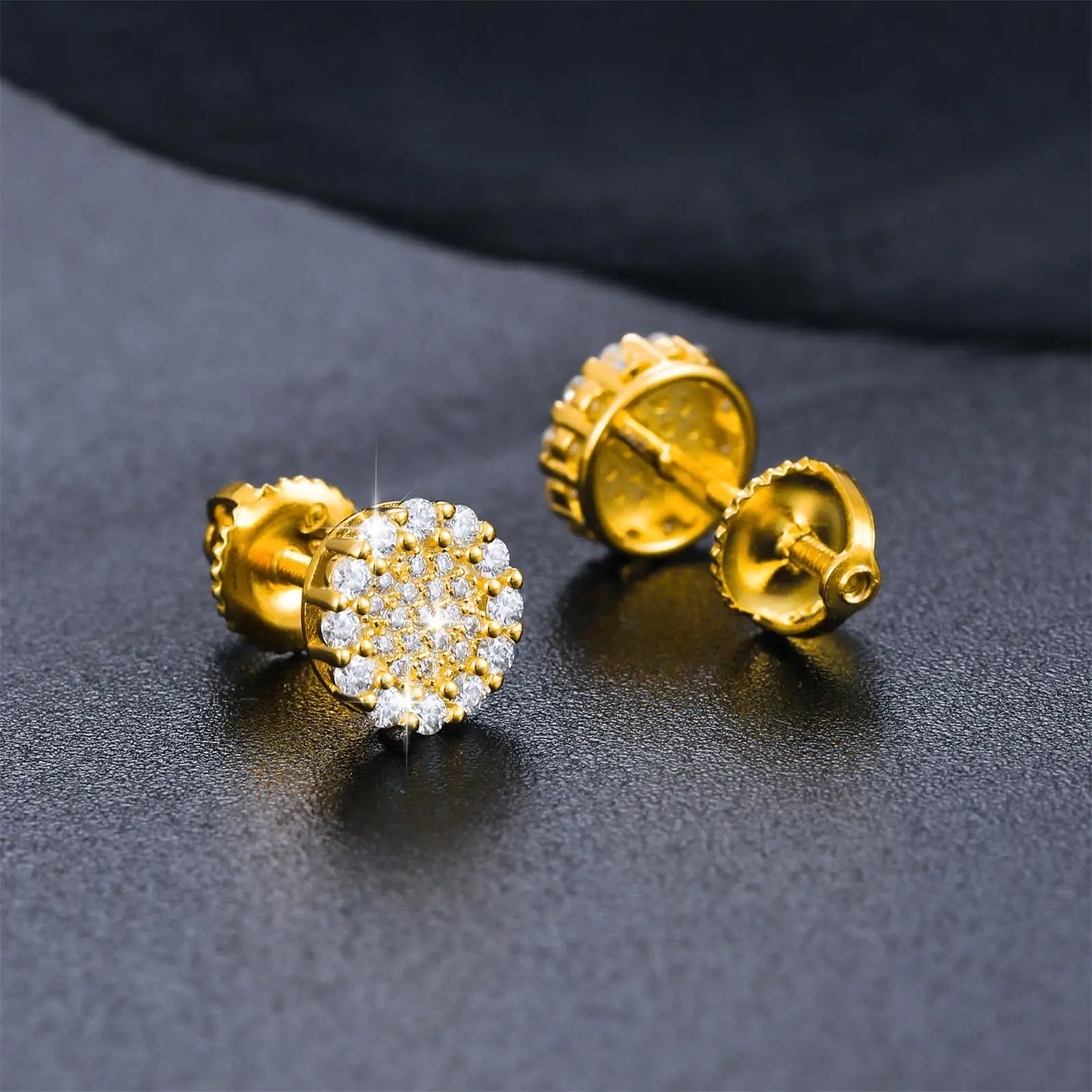 S925 Moissanite Diamond Halo Stud Earrings