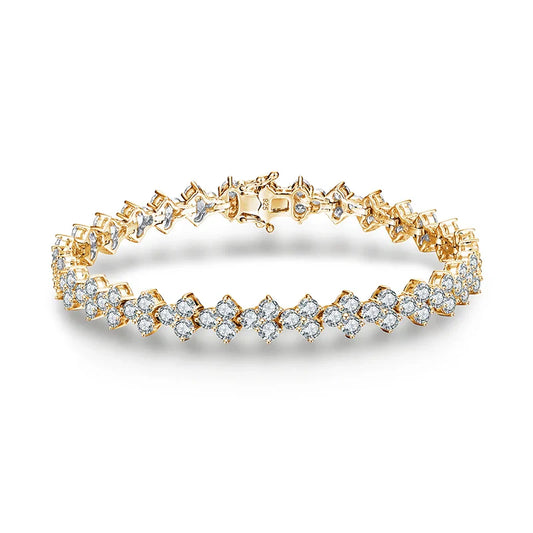 Women's S925 Moissanite Diamond Heart Link Bracelet