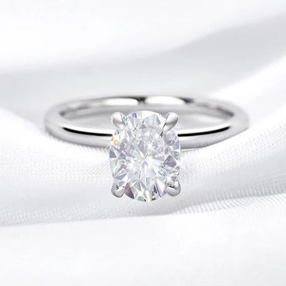 S925 Oval Cut Moissanite Diamond Necklace & Ring Set