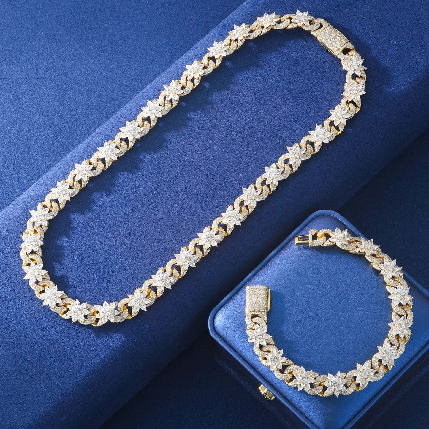 S925 Moissanite Diamond Infinity Link Flower Bracelet