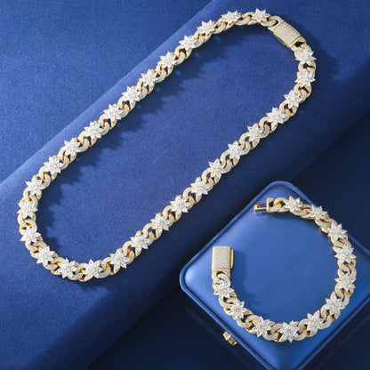 S925 Moissanite Diamond Infinity Link Flower Bracelet