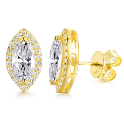 S925 Moissanite Marquise Diamond Earrings