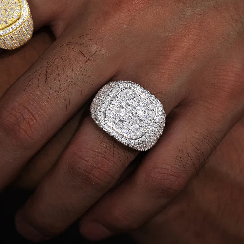 S925 Moissanite Fully Icy Pave Diamond Ring