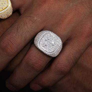 S925 Moissanite Fully Icy Pave Diamond Ring