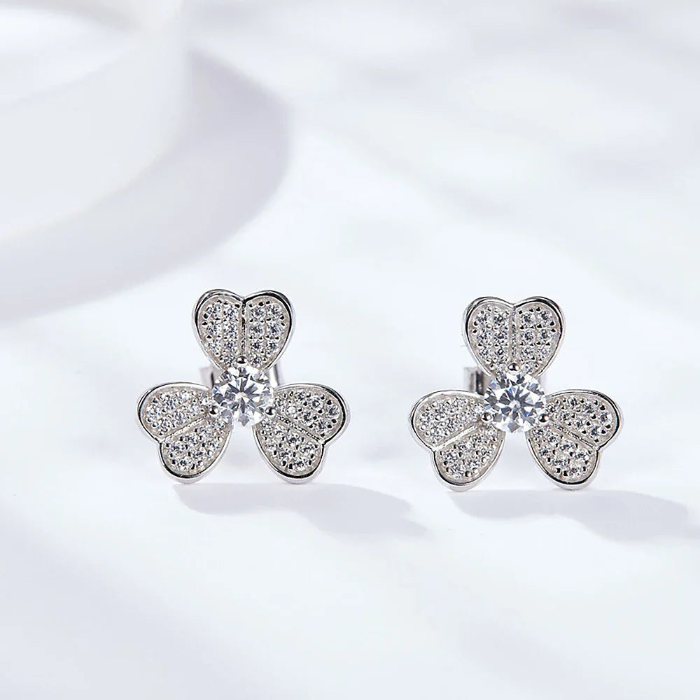 Women's S925 Fully Moissanite Original Flower Earrings