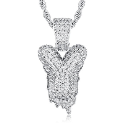 925 Sterling Silver Moissanite Bubbler Micro Paved A-Z Letter Pendant