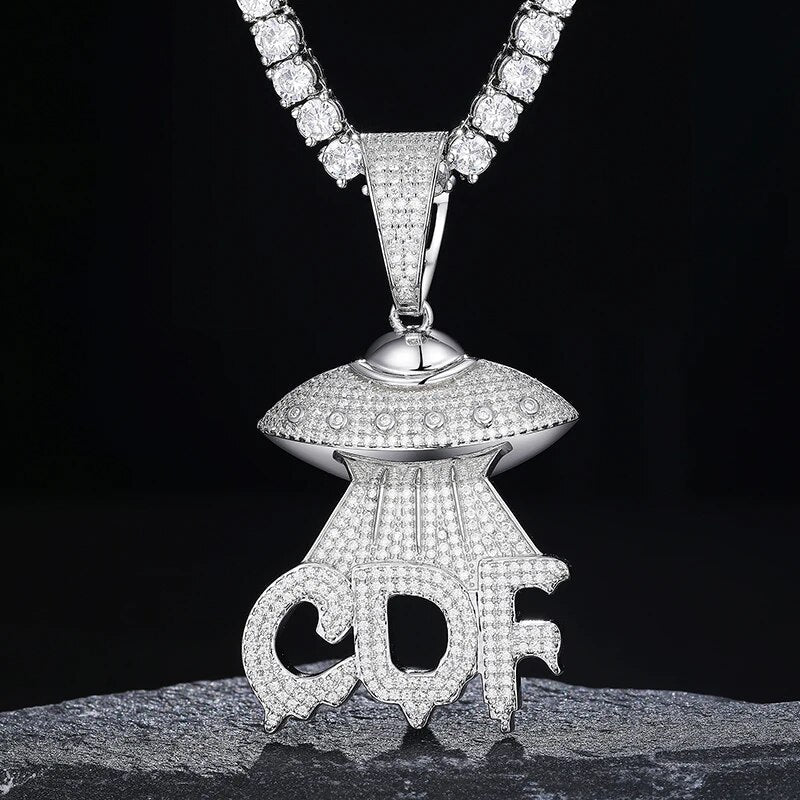 S925 Moissanite UFO Pendant Necklace